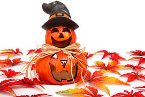 Cute na Halloween autumn Jack o' lantern wallpaper.