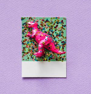 Cute na Laruang Dinosaur na May Confetti