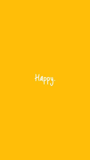 Cute Pastel Yellow Aesthetic na May Nakasulat na Happy