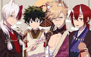 Cute Todoroki Kasama Sina Bakugo At Midoriya wallpaper