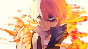 Cute Todoroki na Gumagamit ng Apoy na Drawing wallpaper