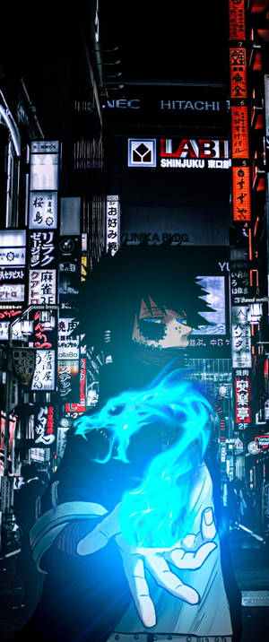 Dabi na May Asul na Apoy sa My Hero Academia Phone — Motorola Razr Wallpaper