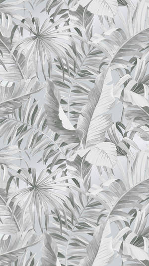 Dahong Pang-akit na Kulay-abo na Dahon — Aesthetic Gray Wallpaper