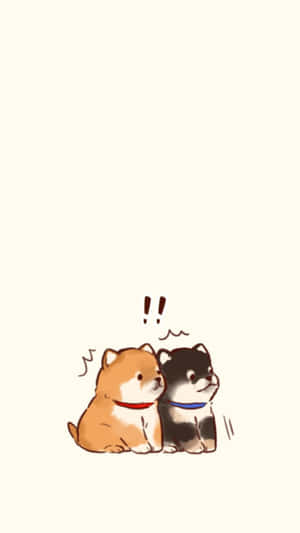 Mga cute na cartoon na larawan — Cute na aso Wallpaper