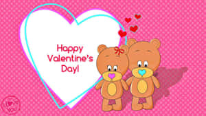 dalawang teddy bear na may nakasulat na happy valentine's day