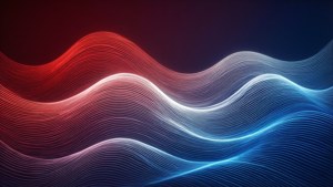 Mga abstraktong alon sa mga gradient na kulay ng OnePlus, umaagos na mga linya. — OnePlus Wallpaper