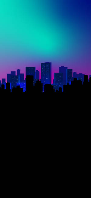 Madilim na Lungsod na Sining na may Gradyent — 1320x2868 Wallpaper