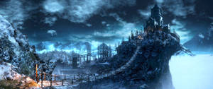 Napakalawak na grapiks ng isang game lokasyon sa Dark Souls 3 wallpaper.