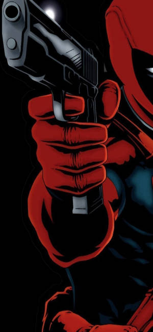 Deadpool na May Baril na Pumutok Butas — Pixel 10 Pro Wallpaper