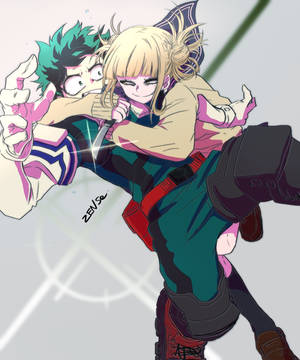 Toga na niyakap kay Deku fan art wallpaper. — Galaxy Z Fold 5 Wallpaper