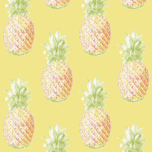 Wallpaper ng mga print ng pinya sa dilaw na background — Pixel Watch 5 Wallpaper