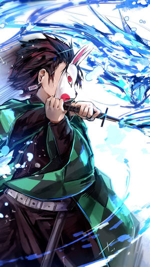 Demon Slayer Tanjiro Umiikot na Tubig — Demonyo slayer nezuko Wallpaper