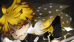 Demon Slayer Zenitsu Hininga Kulog — Zenitsu ng demon slayer Wallpaper