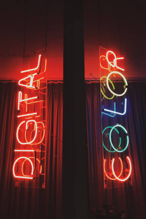 Digital Color Neon Sign — Neon Wallpaper