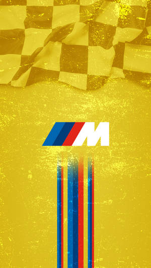 Dilaw na Watawat ng Karera na may Logo ng BMW M — Bmw Wallpaper
