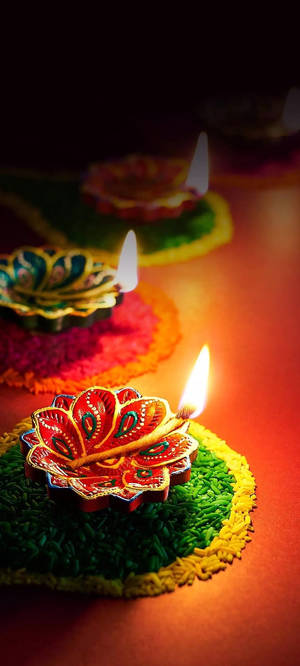 Diwali oil lamps wallpaper — 1080x2400 Wallpaper