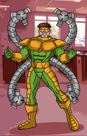 Doctor Octopus Cartoon Art phone wallpaper — Galaxy Tab S10+ Wallpaper