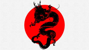 Dragon Hapon PC Minimalistang Itim na Watawat ng Hapon