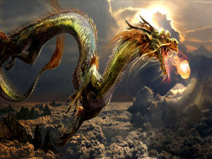 Dragon na Hapon na Naghahagupit ng Apoy sa PC