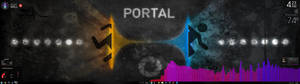 Isang dalawang lalaki na umaandar sa pamamagitan ng portal wallpaper.
