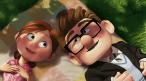 Wallpaper ng pelikulang Up na sina Ellie at Carl Fredricksen — 16:9 Wallpaper
