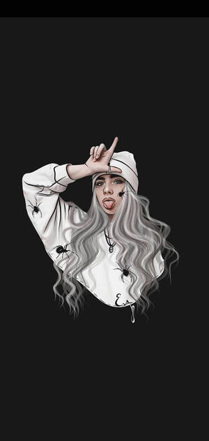 Larawan ng pader ng Emo Aestetikong Billie Eilish — iPhone 15 Wallpaper