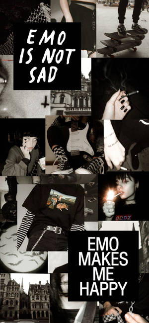Emo Aesthetic Black Collage wallpaper — iPhone 15 Pro Wallpaper