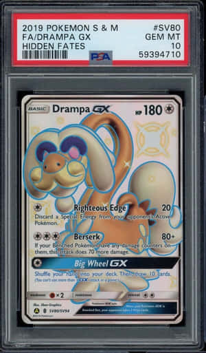 Encased na Drampa Pokémon Trading Card — Pokemon Telepon Wallpaper