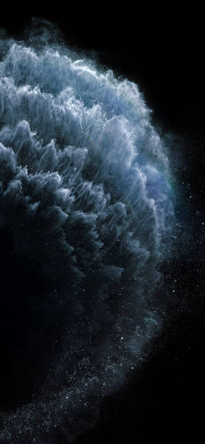 Thick white waves iPhone 11 wallpaper.