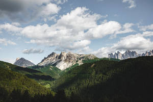 Scenic mountains in summer wallpaper.