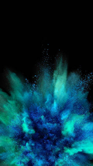 AMOLED wallpaper ng pagsabog ng asul na pulbos sa iba't ibang lilim.