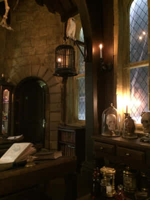 Pumasok sa Silid-aralan ng Dark Arts sa Hogwarts at buksan ang mga lihim ng dark arts. — iPad Air 13 Wallpaper