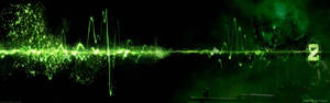 Neon green heartbeat dual monitor abstract art wallpaper — Dual monitor GIF Wallpaper