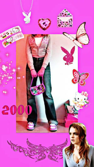 Estetikang Indie Kid na si Lindsay Lohan na Kulay Rosas — Indie kid aesthetic Wallpaper