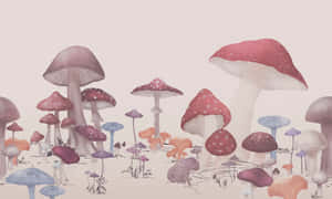 Estetikang Pastel na Vintage na Cute na Kabute — Mushroom Aesthetic Wallpaper