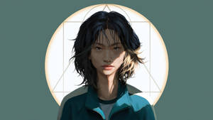 Wallpaper ng estilo ng buhok ni Player 067 Squid Game — 067 Squid Game Wallpaper