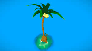 Exeggutor sa Asul na Background — Anime desktop Wallpaper