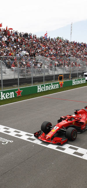F1 iPhone Vettel Finish Line — S24 Ultra Wallpaper