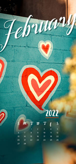 Wallpaper ng February 2022 Calendar Artwork — iPhone 16 Pro Max Wallpaper