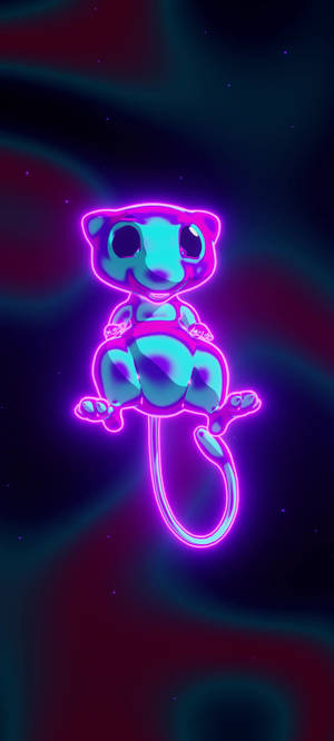 Glowing Neon Mew wallpaper