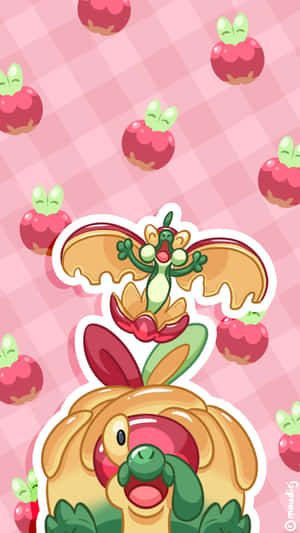 Flapple sa Itaas ni Appletun — Pokemon Telepon Wallpaper