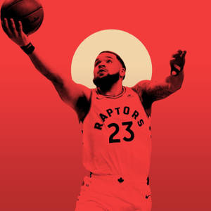 Wallpaper ng pulang artwork ni Fred Vanvleet — Huawei nova Flip Wallpaper