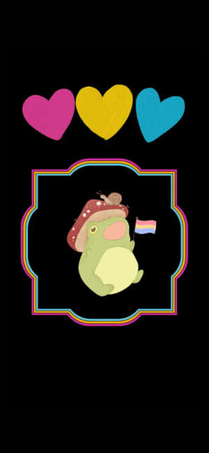 Palaka na May Hawak na LGBT Flag Digital Illustration — iPhone 11 Pro Wallpaper