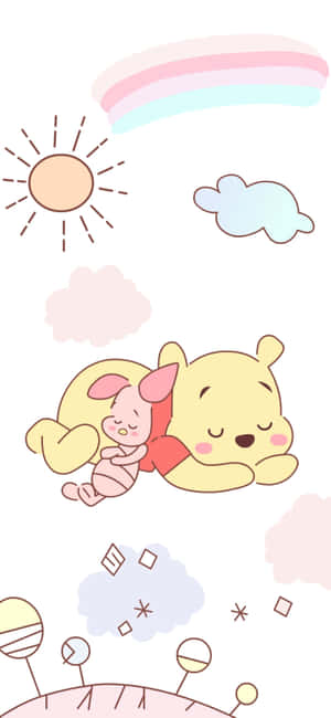 Winnie The Pooh Background — iPhone Xs Wallpaper