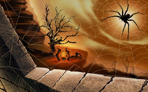 Gagamba ng Lumang Halloween — Vintage Halloween Wallpaper