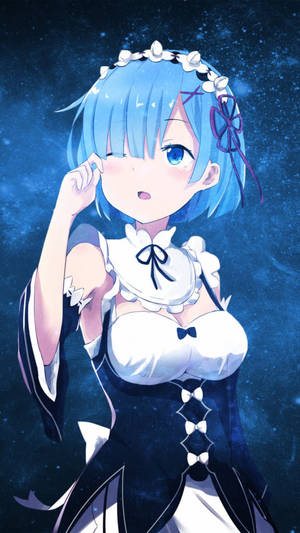 Galaxy Phone Background Kasama si Rem ng Re:Zero — Galaxy phone Wallpaper