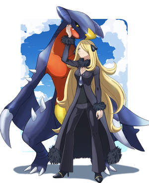 Garchomp At Cynthia Fanart wallpaper — Galaxy Z Fold 5 Wallpaper