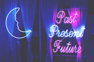 Gasuklay na Neon na Buwan wallpaper