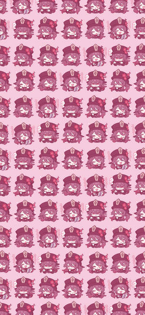 Genshin Impact Hu Tao pink pattern wallpaper — iPhone 13 Mini Wallpaper