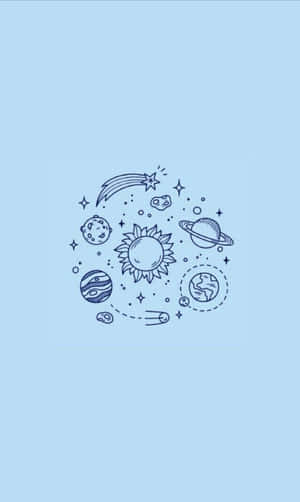 Cute Blue iPhone — Infinix Xpad Wallpaper